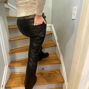 Mother The Insider Ankle Wx On, Wax Off Faux Leather Jeans